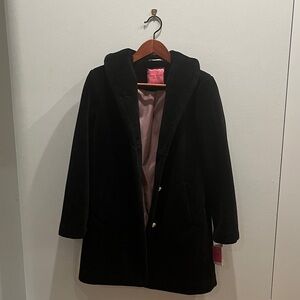 New Kate Spade Black Fizzy Coat S